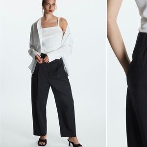 COS pleated barrel leg pants